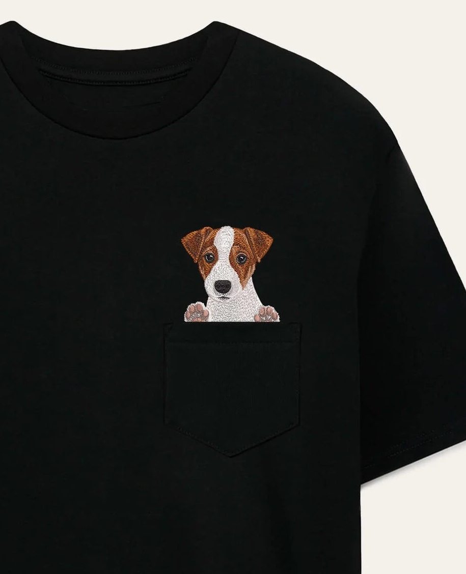 Koszulka z haftem Jack Russell terrier (brązowy)
