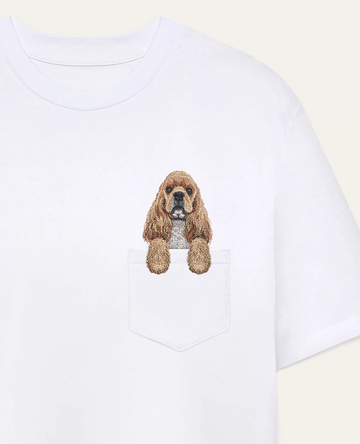 Koszulka z haftem Cocker spaniel amerykański (beżowy)