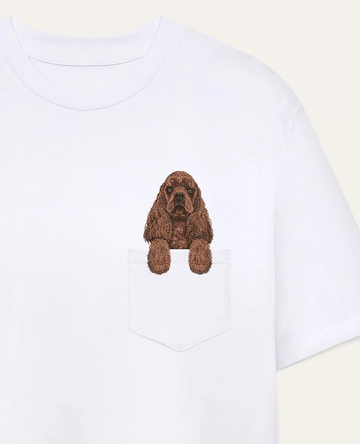 Koszulka z haftem Cocker spaniel amerykański (brązowy)