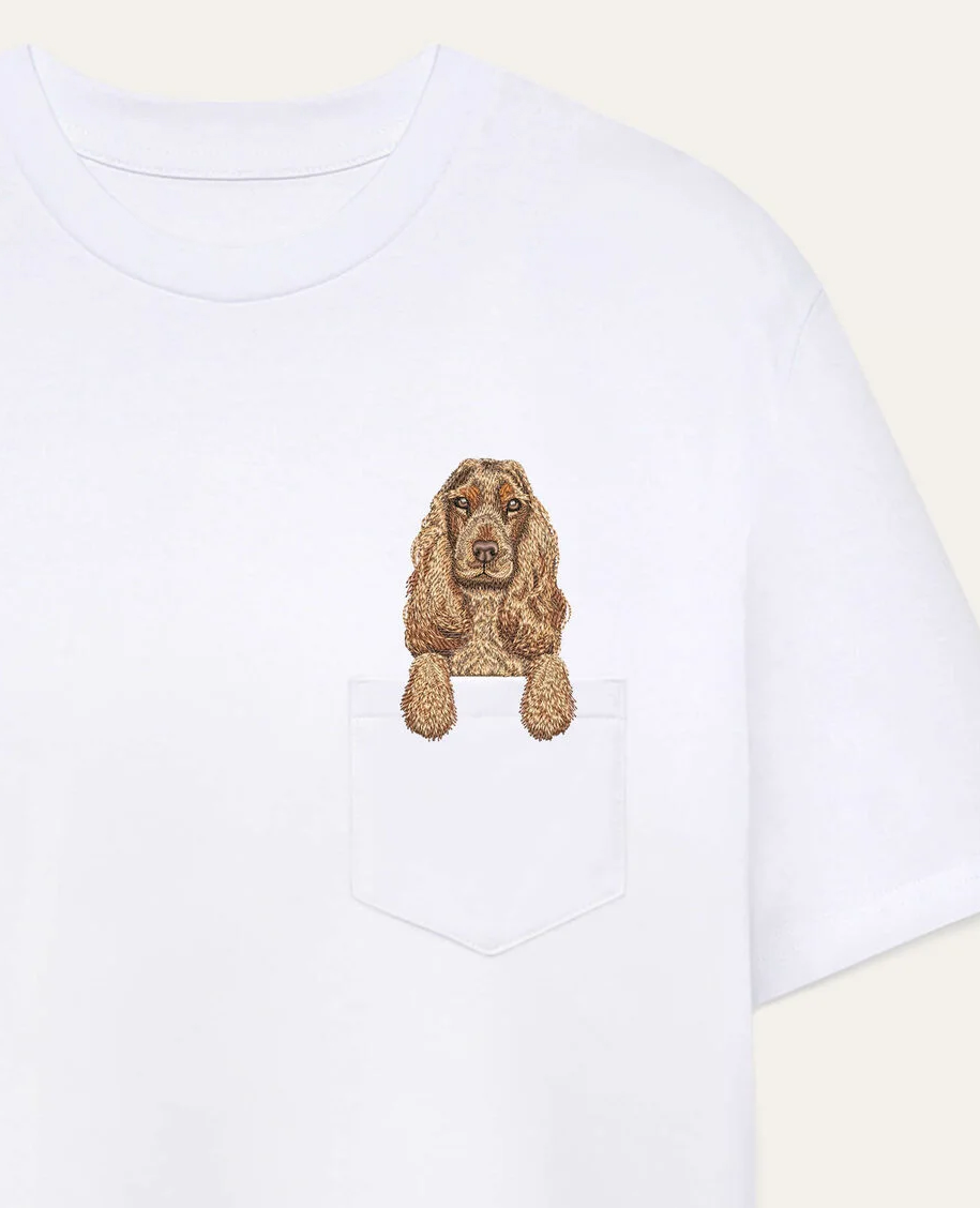 Koszulka z haftem Cocker spaniel angielski (marmurkowy)