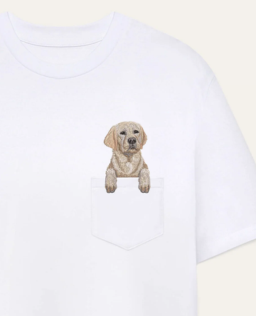 Koszulka z haftem Labrador retriever (złoty)