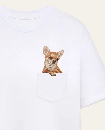 Koszulka z haftem Chihuahua (rudy)