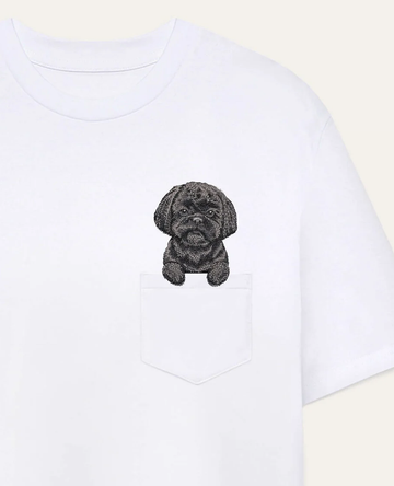 Koszulka z haftem Shih tzu (czarny)