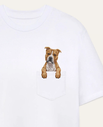 Koszulka z haftem Staffordshire terrier niekopiowany (brązowy)