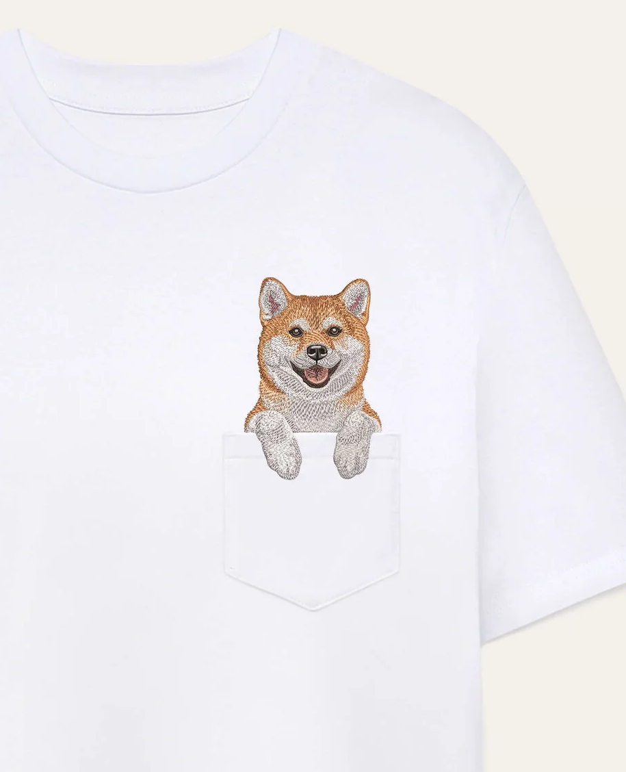Koszulka z haftem Shiba (rudy)