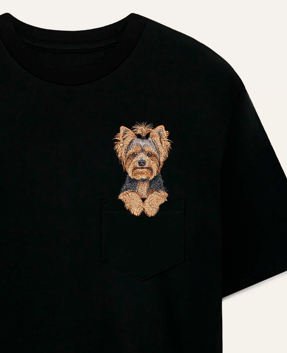 Koszulka z haftem Yorkshire terrier (dziewczynka)
