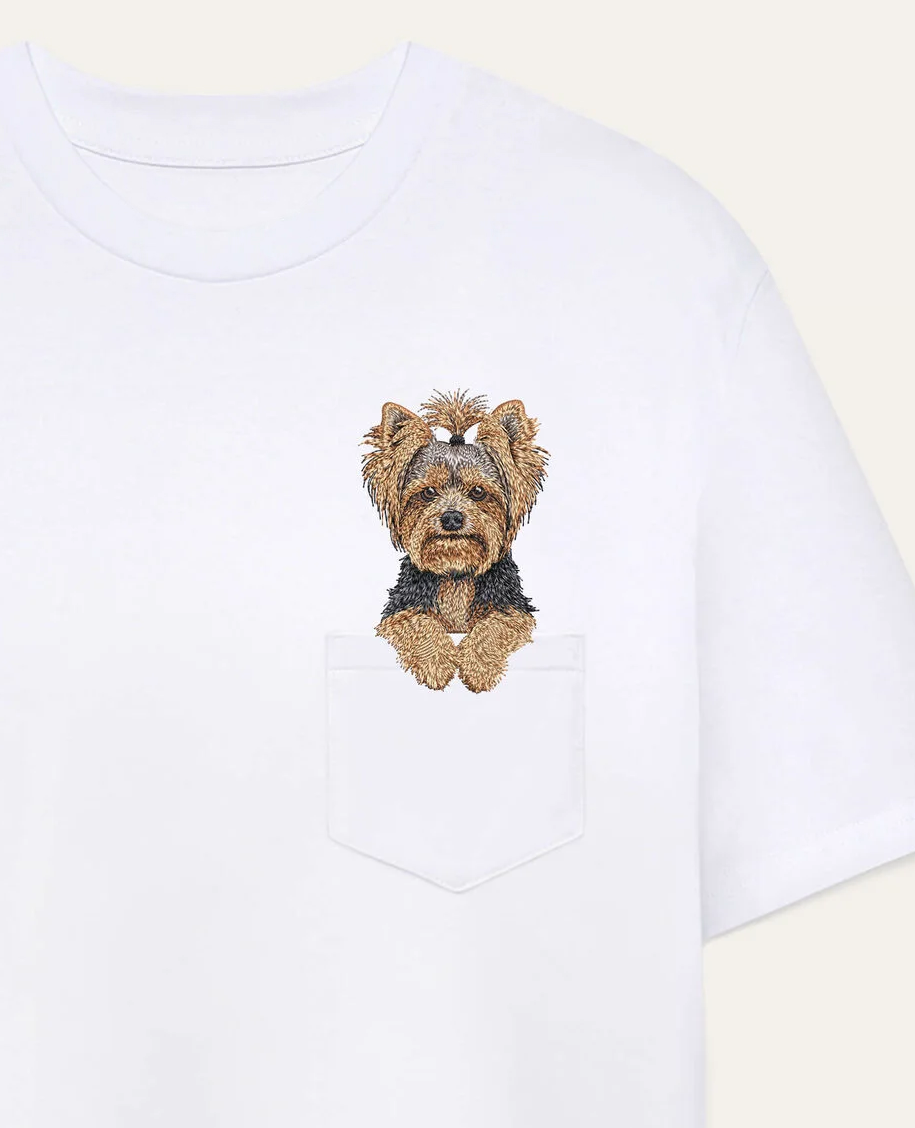Koszulka z haftem Yorkshire terrier (dziewczynka)