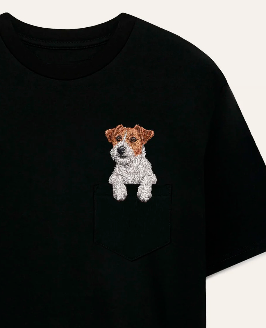 Koszulka z haftem Jack Russell terrier (długowłosy)