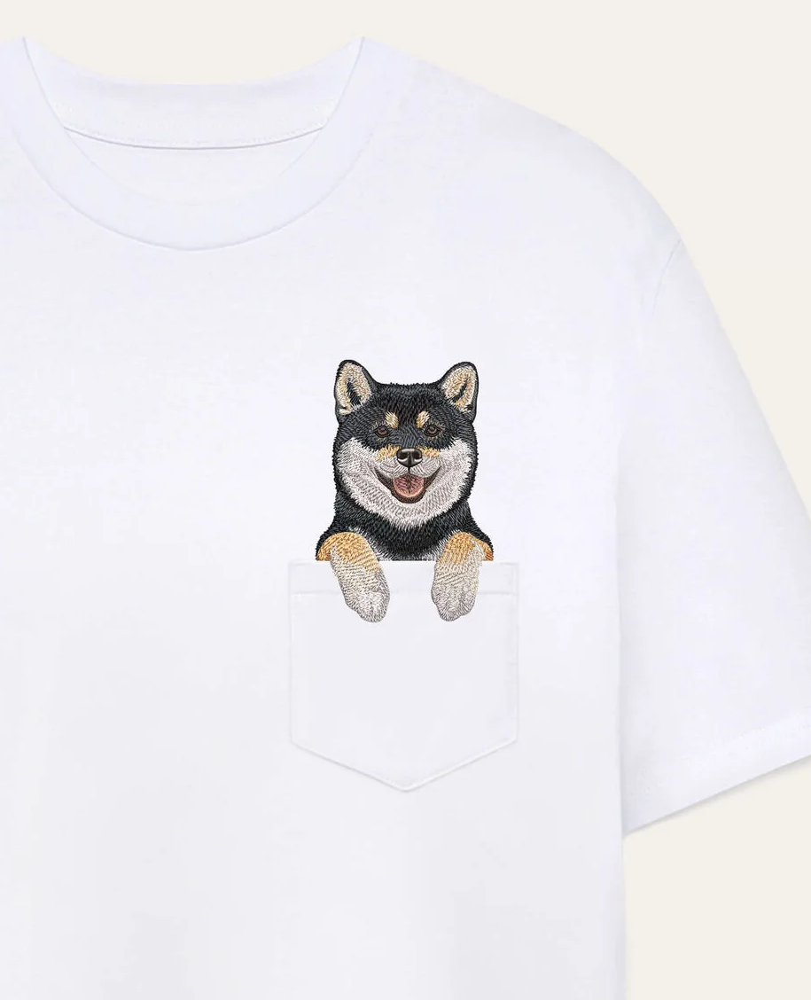 Koszulka z haftem Shiba (czarny)