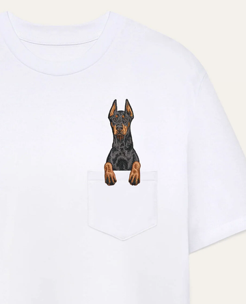 Koszulka z haftem Doberman 2025 (czarny)