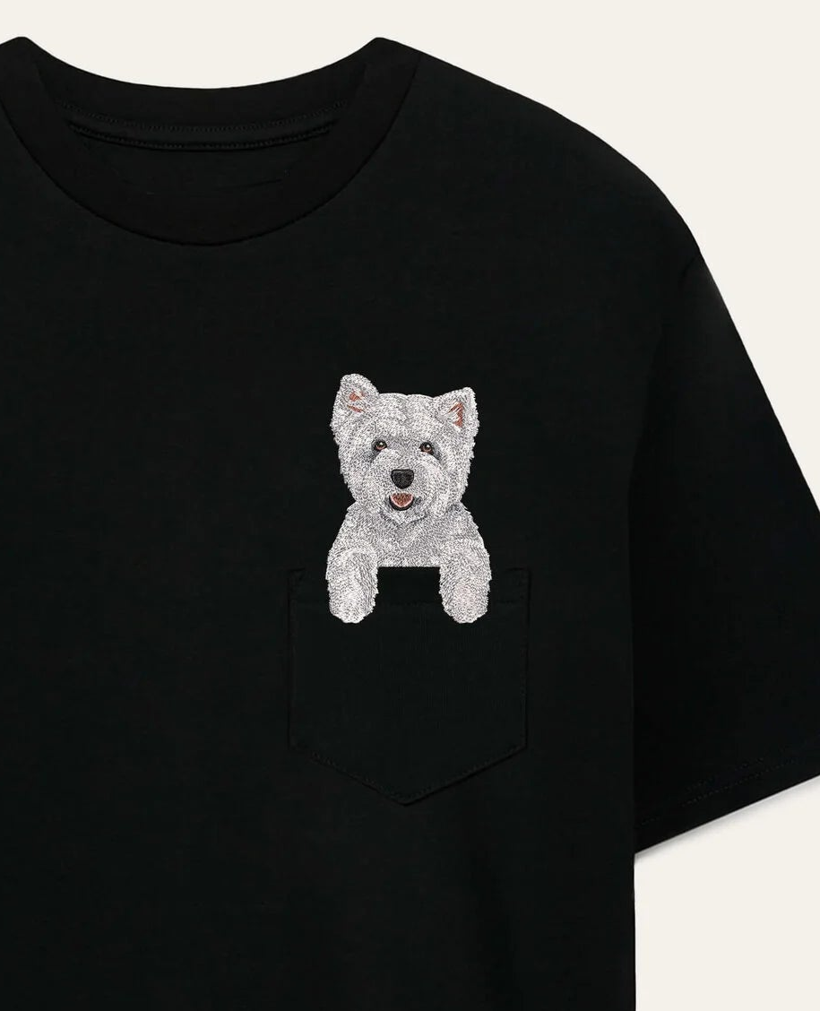 Koszulka z haftem West Highland White Terrier