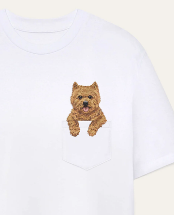 Koszulka z haftem Norwich terrier (rudy)