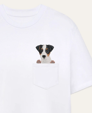 Koszulka z haftem Jack Russell terrier (tricolor)
